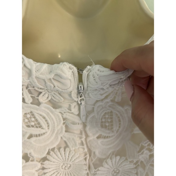 Lulus Love Poem Ivory White Embroidered Lace Mini Dress L Graduation Beach - Picture 10 of 14